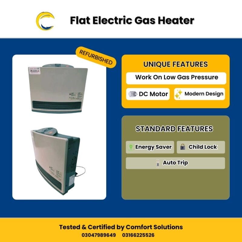 3.5KW Flat Electric Gas Heater DC Motor Japanese Heater